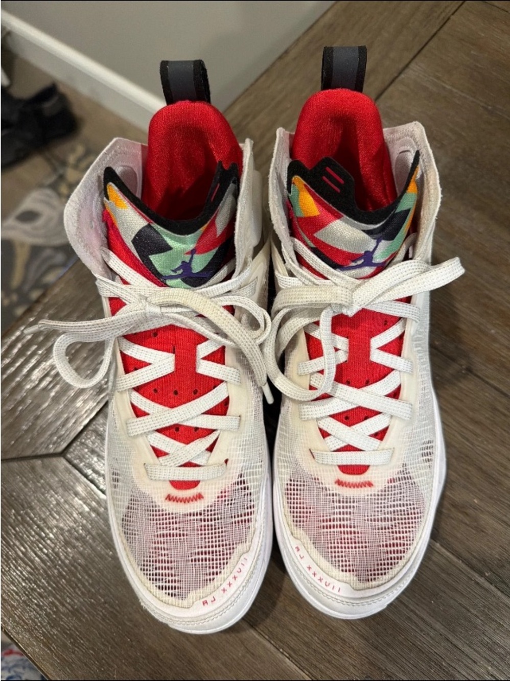 JORDAN XXXVII 37 RED HARE BASKETBALL SHOES